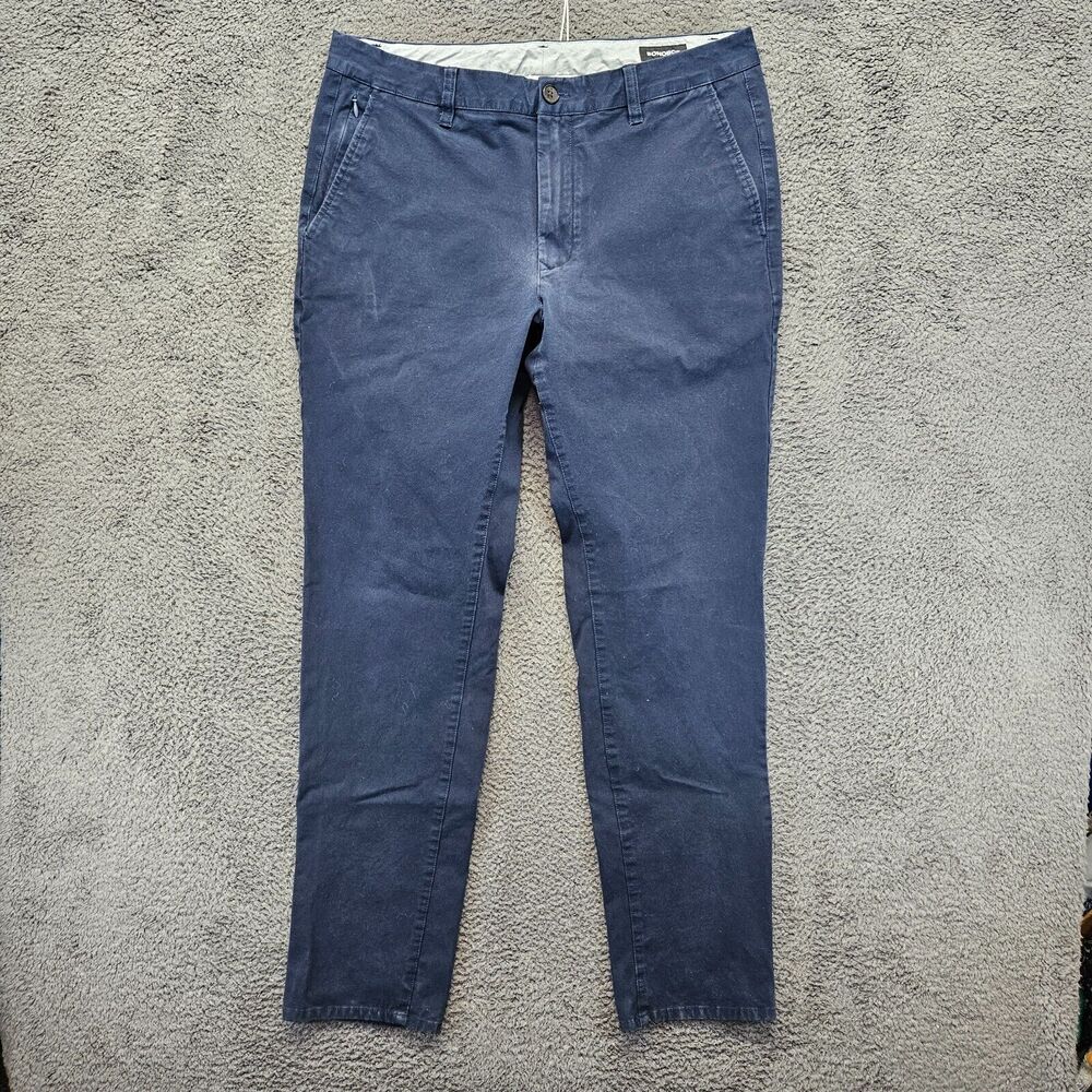 Bonobos Pants Men Size 35x34 Blue Straight Leg‎ Chino Flat Front